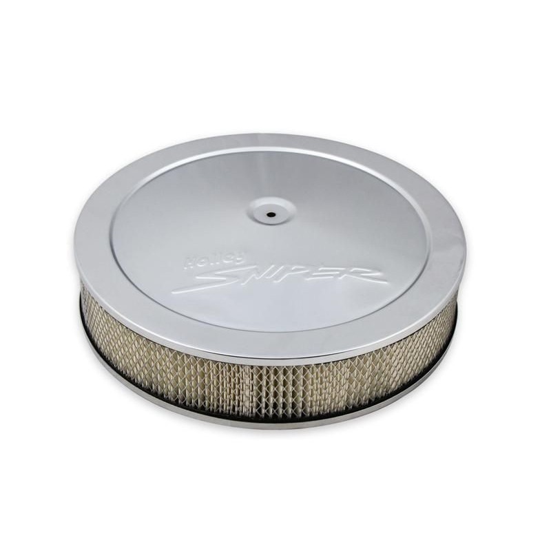FILTRE A AIR FINITION CHROME Air Cleaner Assembly 14 x 3 Chrome Finish Stamped Steel Air Cleaner Assembly with Paper Filter Elem