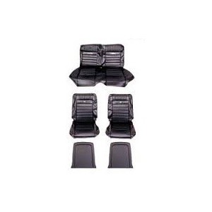 FORD MUSTANG 1965 COUPE SET COMPLET DE HOUSSE DE SIEGE AVANT + ARRIERE NOIR Full set pony upholstery black SCOTT DRAKE 65CP-P-FU