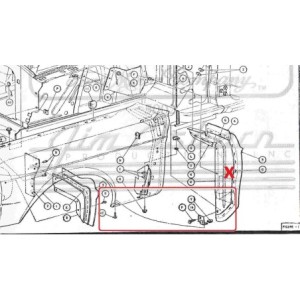 FORD MUSTANG 1967-1968 PAIRE DE SUPPORTS D AILES AVANT FIXE DERRIÈRE PAROIS ANTI PROJECTION rear splash shield support brackets