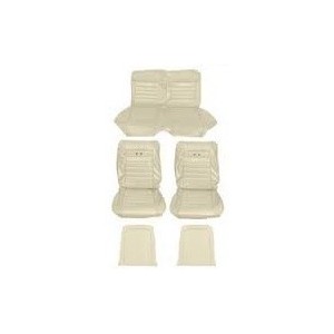 FORD MUSTANG 1965 COUPE SET COMPLET DE HOUSSE DE SIEGE BLANC AVANT + ARRIERE Full set pony upholstery white SCOTT DRAKE 65CP-P-F