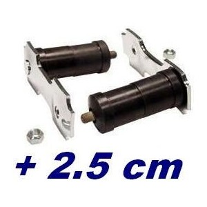 115 MM (ENTRAXE) FORD MUSTANG 1964-1973 DOUBLE LIGNE D ECHAPPEMENT MANILLE JUMELLE DE LAME EN INOX REHAUSSEE DE 2