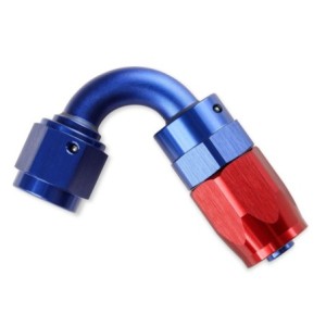 12 AN COUDE 120 ROUGE ET BLEU Degree Swivel Hose End Red & Blue Mr Gasket 231212