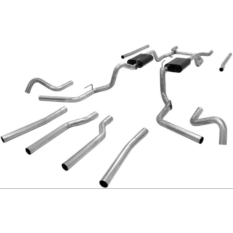 CHEVROLET V8 ET GMC V8 1967-1972 C10 C15 1/2 LIGNE D ECHAPPEMENT ACIER INOXYDABLE X-member Back Amt 409s FLOWMASTER 817654