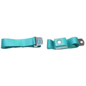 FORD MUSTANG 1964-1973 CEINTURE DE SECURITE BOUTON POUSSOIR BLEU TURQUOISE Push button seat belt aqua SCOTT DRAKE SB-AQ-PBSB