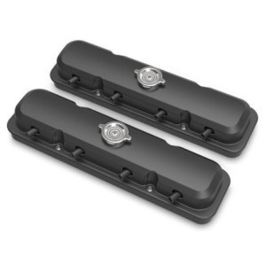 2-piece Cast Alum. V/c Set Satin Blk HOLLEY 241-192