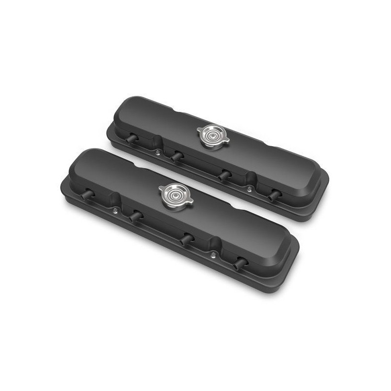 2-piece Cast Alum. V/c Set Satin Blk HOLLEY 241-192