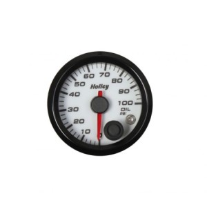 2-1/16 Holley Oil Pres Gauge-wht HOLLEY 26-601W