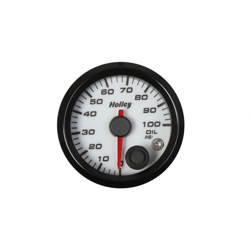 2-1/16 Holley Oil Pres Gauge-wht HOLLEY 26-601W