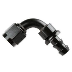 -6 90 Deg Hose End Push-on Black MR. GASKET 209006-BL