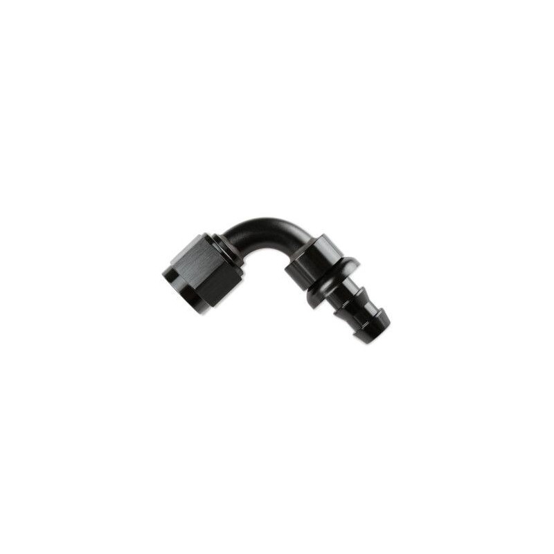 -6 90 Deg Hose End Push-on Black MR. GASKET 209006-BL