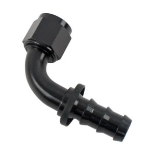-10 90 Deg Hose End Push-on Black MR. GASKET 209010-BL