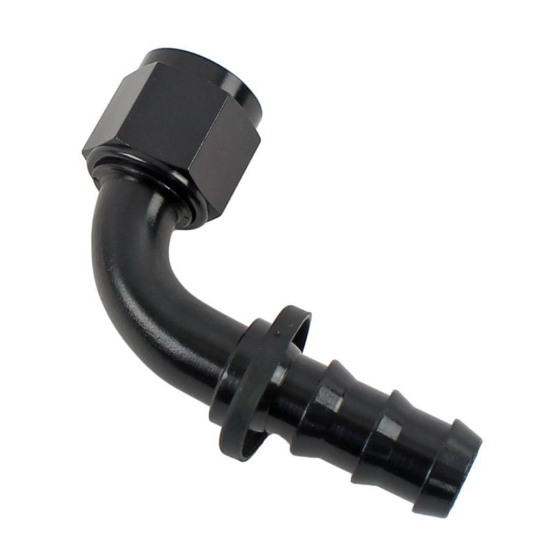 -10 90 Deg Hose End Push-on Black MR. GASKET 209010-BL