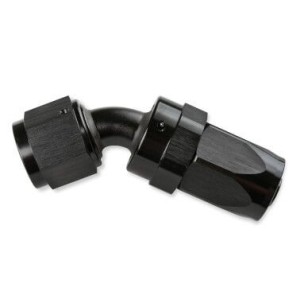 45 Deg Swivel Hose End -6 Black MR. GASKET 224506-BL
