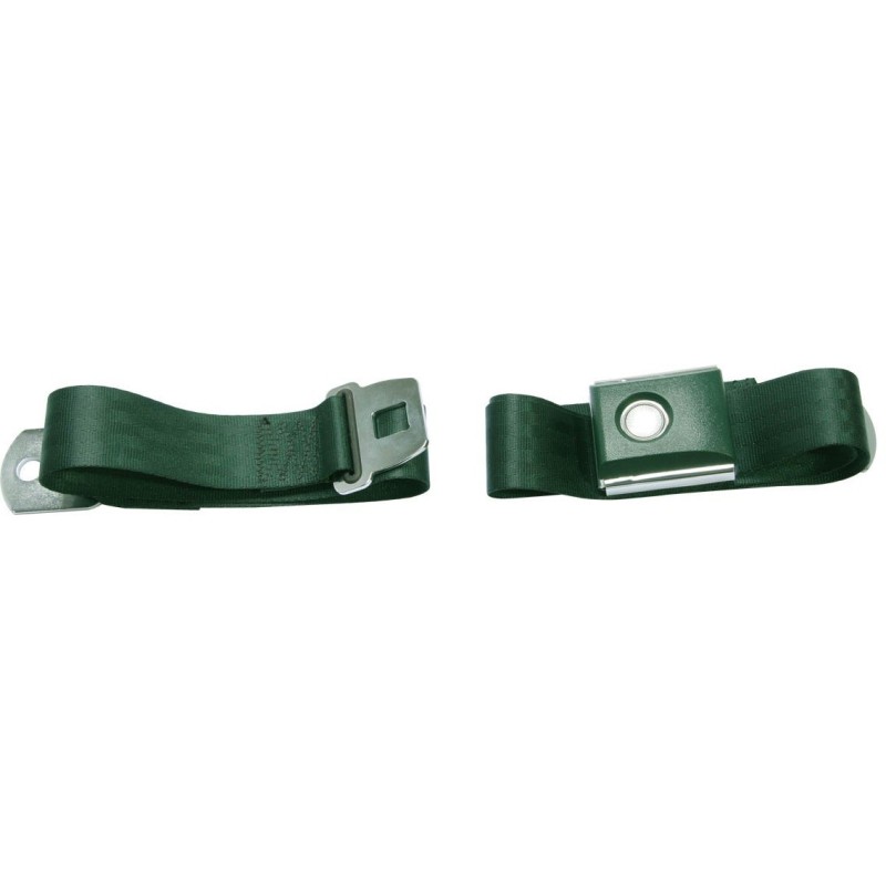FORD MUSTANG 1964-1973 CEINTURE DE SECURITE BOUTON POUSSOIR VERT Push button seat belt medium green SCOTT DRAKE SB-GN-PBSB