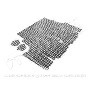 FORD MUSTANG 1965-1966 COUPE ET CABRIOLET PLAID TAPIS DE COFFRE Trunk mat Plaid SCOTT DRAKE TM-FM-CPCV-65P