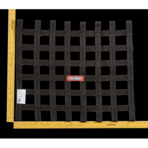 GRILLE DE FENETRE PROTECTION SANGLES 45.7 CM X 53.34 CM RaceQuip 18 X 21 SFI RIBBON NET BLACK 726004RQP