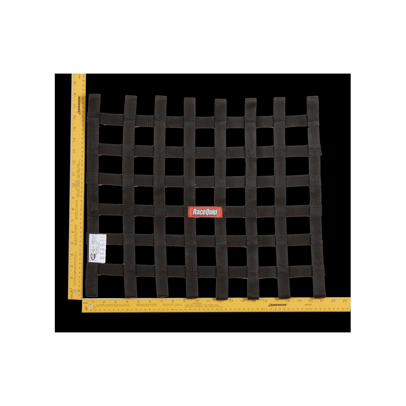 GRILLE DE FENETRE PROTECTION SANGLES 45.7 CM X 53.34 CM RaceQuip 18 X 21 SFI RIBBON NET BLACK 726004RQP