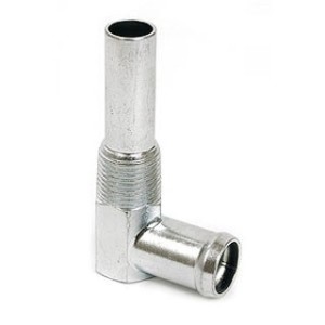 FORD MUSTANG 1964-1973 V8 260 289 302 COUDE POUR TUBE DE CHAUFFAGE ZINC ARGENTE Heater hose elbow small block silver zinc DANIEL
