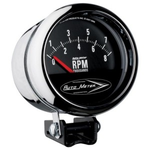 COMPTE-TOURS UNIVERSEL 95MM 4 OU 6 CYLINDRES ET V8 AVEC RETROECLAIRAGE 8000 TOURS AutoMeter Traditional Chrome Series Tachometer