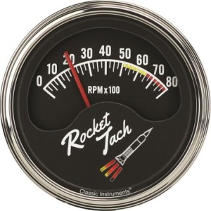 COMPTE-TOURS UNIVERSEL 86MM 4 OU 6 CYLINDRES ET V8 AVEC RETROECLAIRAGE 8000 TOURS Classic Instruments Rocket Tachometers RT80SLF