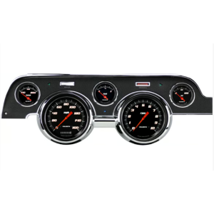 FORD MUSTANG 1967-1968 COMPTEUR ALUMINIUM FOND NOIR Velocity black Gauge Series Package Sets Gauge Sets CLASSIC INSTRUMENTS MU67