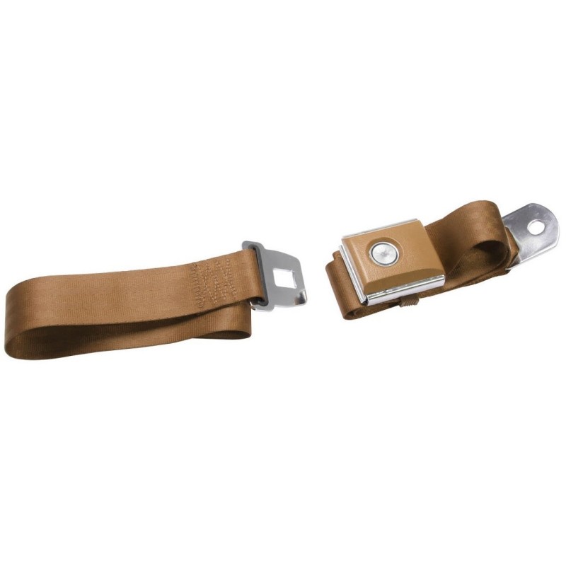 FORD MUSTANG 1964-1973 CEINTURE DE SECURITE BOUTON POUSSOIR MARRON Push button seat belt saddle SCOTT DRAKE SB-SA-PBSB