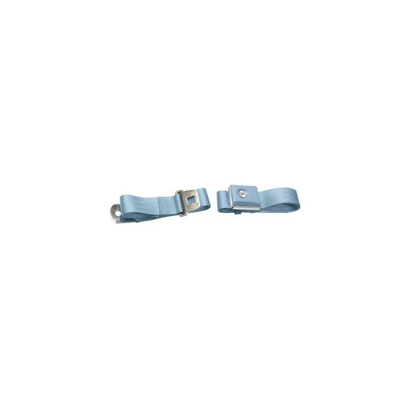 FORD MUSTANG 1964-1973 CEINTURE DE SECURITE BOUTON POUSSOIR BLEU CLAIR Push button seat belt Light Blue SCOTT DRAKE SB-LB-PBSB