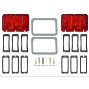 FORD MUSTANG 1968 KIT FEUX ARRIERE EXTERIEUR COMPLET CHROME SOUS LICENCE FORD Concours Tail Lamp Bezel and lens Master kit SCOTT