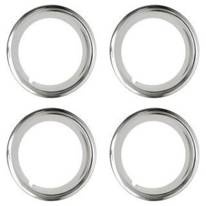 FORD MUSTANG 1966 KIT DE 4 CERCLAGES EXTERIEUR INOX POLIE DE JANTE POUR JANTE ORIGINE 14 POUCES Beauty rings original style set