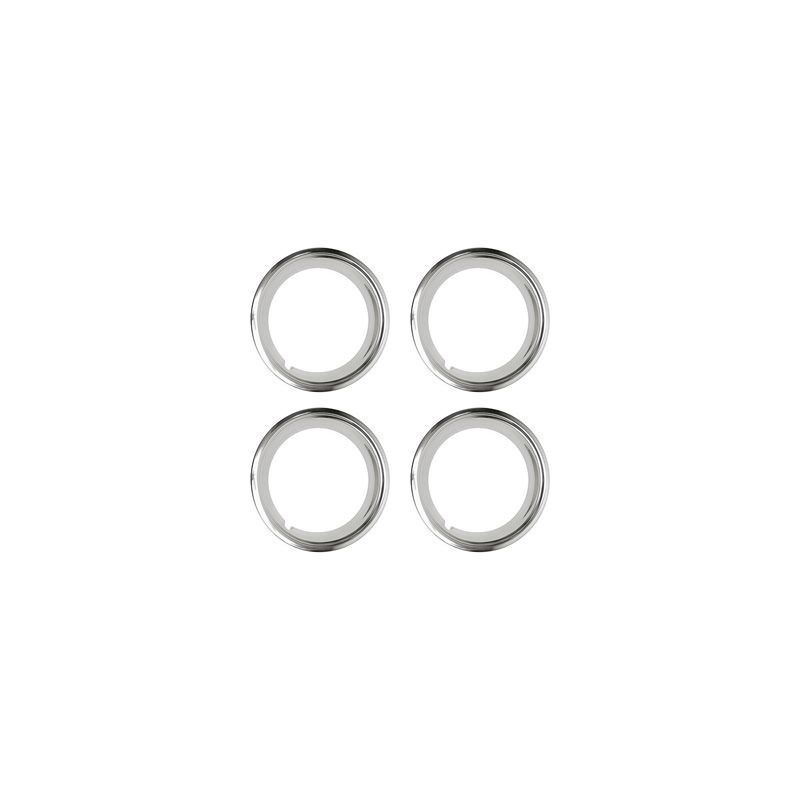 FORD MUSTANG 1966 KIT DE 4 CERCLAGES EXTERIEUR INOX POLIE DE JANTE POUR JANTE ORIGINE 14 POUCES Beauty rings original style set