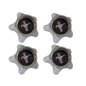 FORD MUSTANG 1967 KIT 4 CAPS CACHE MOYEU DE JANTES STYLED STEEL WHEEL NOIR Hub Caps Black Original Design set of 4 SCOTT DRAKE C