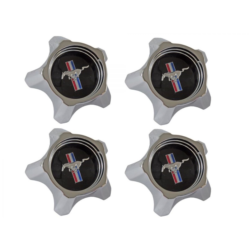 FORD MUSTANG 1967 KIT 4 CAPS CACHE MOYEU DE JANTES STYLED STEEL WHEEL NOIR Hub Caps Black Original Design set of 4 SCOTT DRAKE C