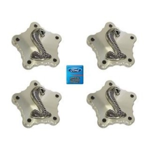 FORD MUSTANG 1964-2015 SHELBY COBRA CAPS CACHE MOYEU ALUMINIUM DE JANTE Billet hub caps with cobra set of 4 SCOTT DRAKE B-1130-C