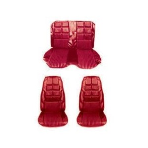 FORD MUSTANG 1970 CABRIOLET SET DE COUVRE SIEGES DELUXE ROUGE VERMILLON Deluxe full set convertible upholstery Vermillion SCOTT