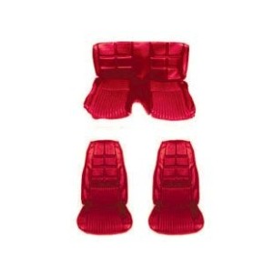 FORD MUSTANG 1970 FASTBACK SET DE COUVRE SIEGES DELUXE ROUGE VERMILLON Fastback Deluxe full set upholstery Vermillion SCOTT DRAK