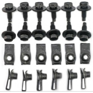FORD MUSTANG 1964-1968 KIT FIXATION AILES AVANT VIS + PRISONNIERS Top fender hardware kit SCOTT DRAKE 378178-TFM