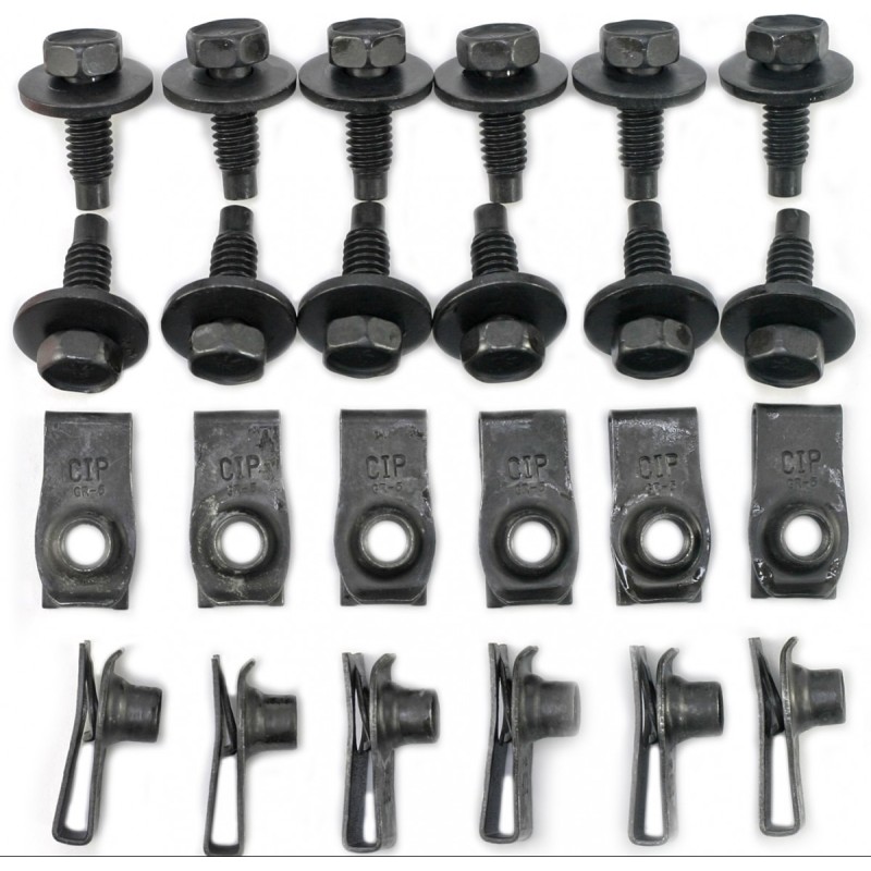 FORD MUSTANG 1964-1968 KIT FIXATION AILES AVANT VIS + PRISONNIERS Top fender hardware kit SCOTT DRAKE 378178-TFM