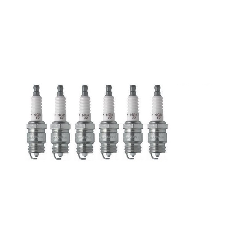 6 BOUGIES NGK WR5 V-Power 2438 FORD MUSTANG L6 170 200 250 ci 1964-1973 (version grosses bougies prise sur clé de 21 mm) NE PASS