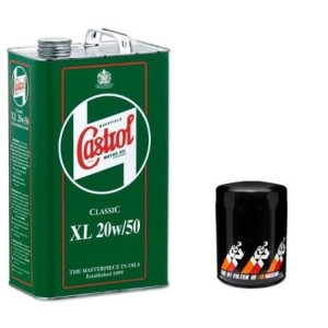 Huile Castrol huile moteur Classic xl sae 20w50 Original avec zddp 5 Litres + Filtre a huile Ford Mustang V8 1964-1973