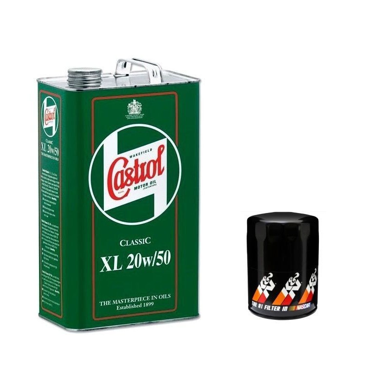 Huile Castrol huile moteur Classic xl sae 20w50 Original avec zddp 5 Litres + Filtre a huile Ford Mustang V8 1964-1973