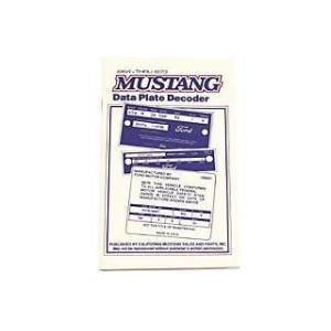 FORD MUSTANG 1965-1973 Pocket sized data place decoder SCOTT DRAKE L-64