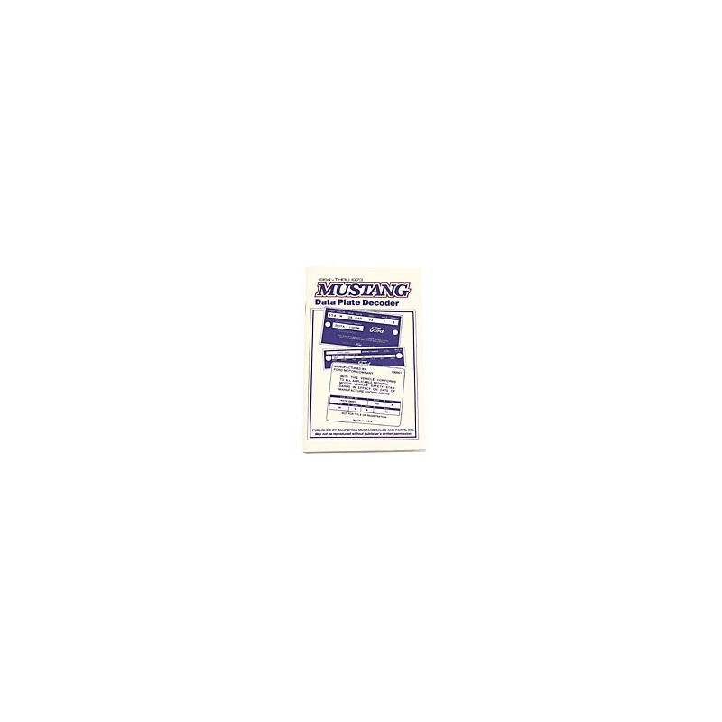 FORD MUSTANG 1965-1973 Pocket sized data place decoder SCOTT DRAKE L-64