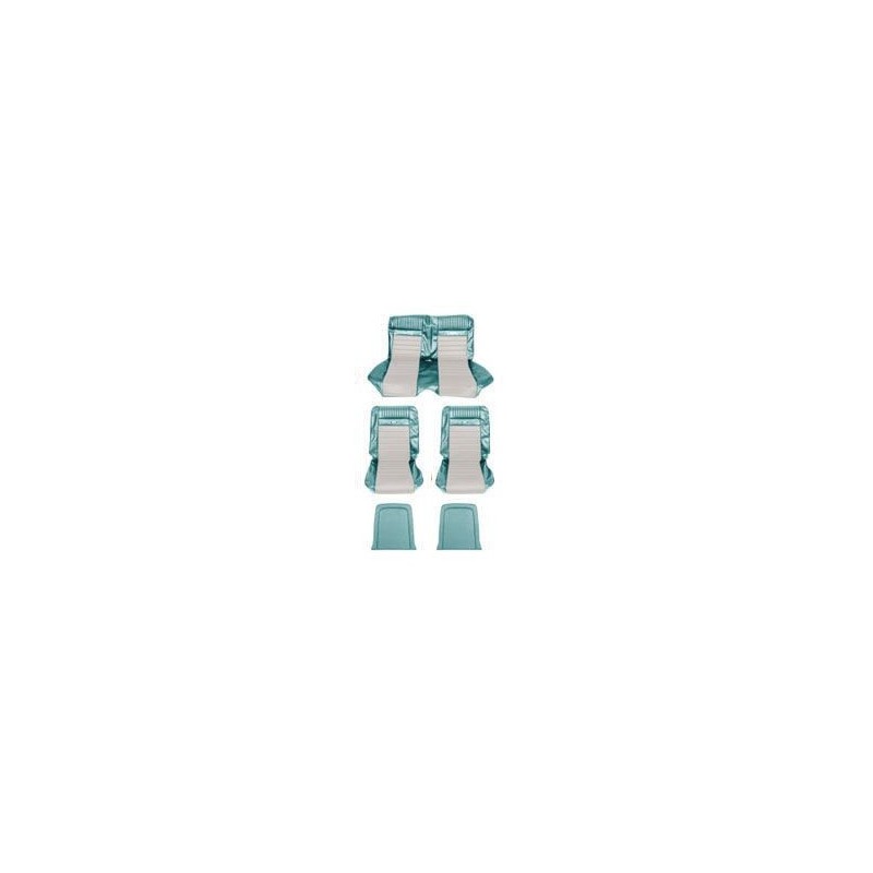 FORD MUSTANG 1965-1967 DELUXE COUPE SIEGE SPORT BLEU EAU Pony coupe Sport Seats Aqua SCOTT DRAKE SS-66CP-FULL-AQ