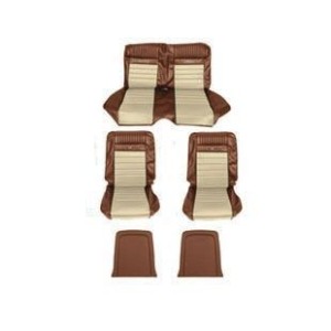 FORD MUSTANG 1965-1967 DELUXE CABRIOLET SIEGE SPORT MARRON ROUGE ET PARCHEMIN Convertible Pony Sport Seat Emberglow and parchmen