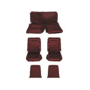 FORD MUSTANG 1965-1967 FASTBACK SET DE HOUSSE COUVRE SIEGES SPORT ROUGE FONCE Fastback Pony Sport Seat Dark Red SCOTT DRAKE SS-6