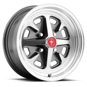 FORD MUSTANG 1964-1973 (UNIQUEMENT 6 CYLINDRES) JANTES LEGENDARY MAGNUM 400 ALUMINIUM CHARBON DE BOIS BRILLANT 15 X 6 entraxe BP