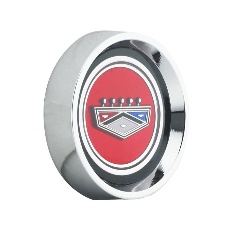 FORD MUSTANG 1964-1973 CAPS CACHE MOYEU DE JANTE LEGENDARY COURONNE ROUGE ET CONTOUR CHROME Red crown with Chrome Bezel Legendar