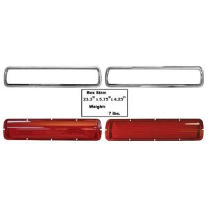 FORD MUSTANG 1968 CERCLAGES ET CABOCHONS DE FEUX tail lamp lens & bezel 4pcs/set shelby MUSCLECAR GT 3643MD
