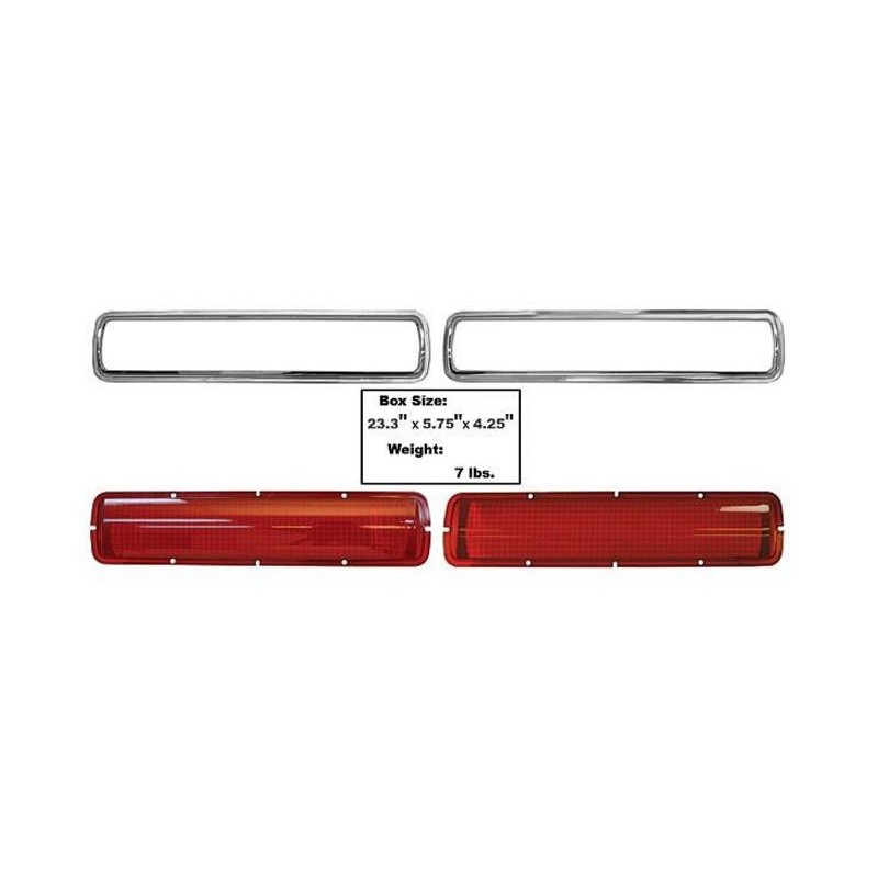 FORD MUSTANG 1968 CERCLAGES ET CABOCHONS DE FEUX tail lamp lens & bezel 4pcs/set shelby MUSCLECAR GT 3643MD