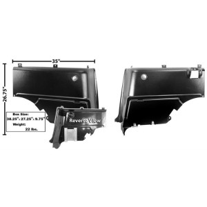 FORD MUSTANG 1964-1966 FASTBACK trim panel assy quarter f/b 2pc/set MUSCLECAR GT M3548J